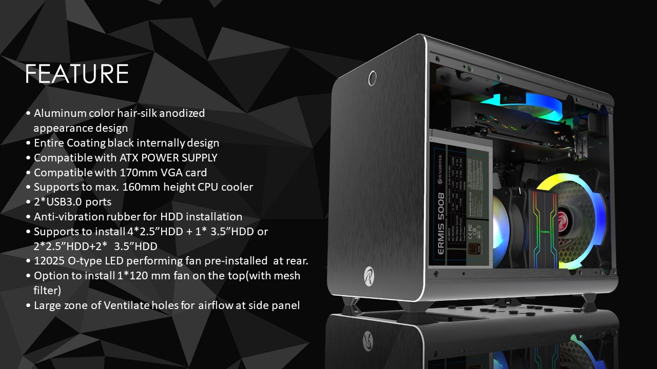 Raijintek Metis パソコン mITX ITX PCケース 黒